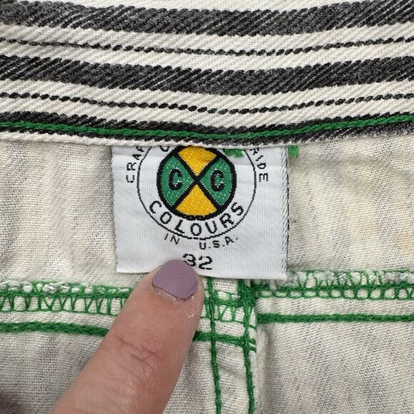 VTG Cross Colours Dig It Black White Striped Baggy Hip Hop Jeans 32 (30) USA - Picture 9 of 16